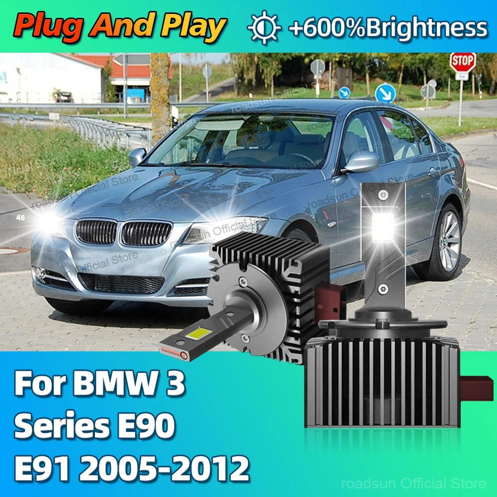 2 шт. светодиодные фары HID D1S лампы Canbus автомобильный свет 30000LM яркие для BMW 3 серии