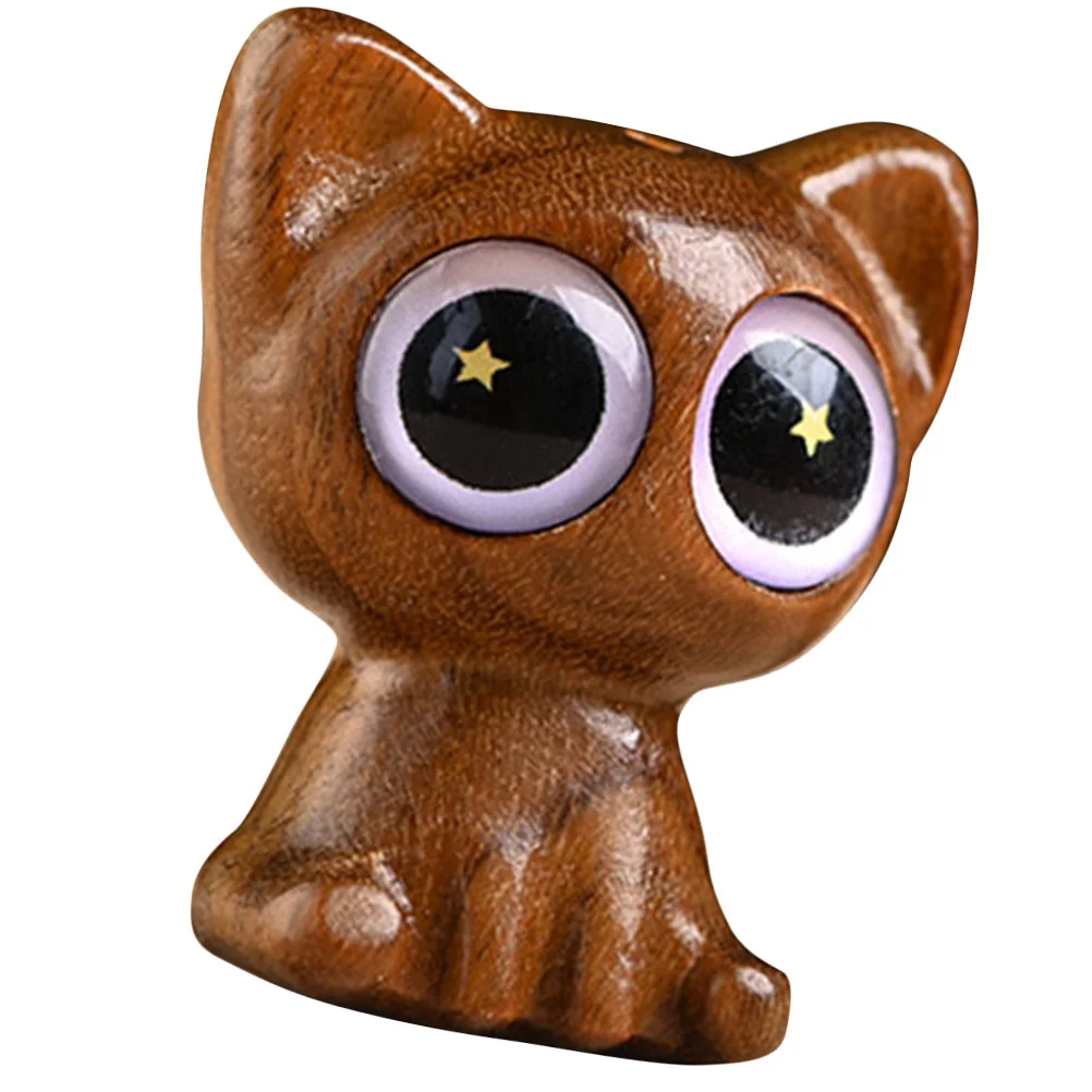 

Kitten Cat Statue Decor Figurine Figurines Wooden Charm Woodornaments