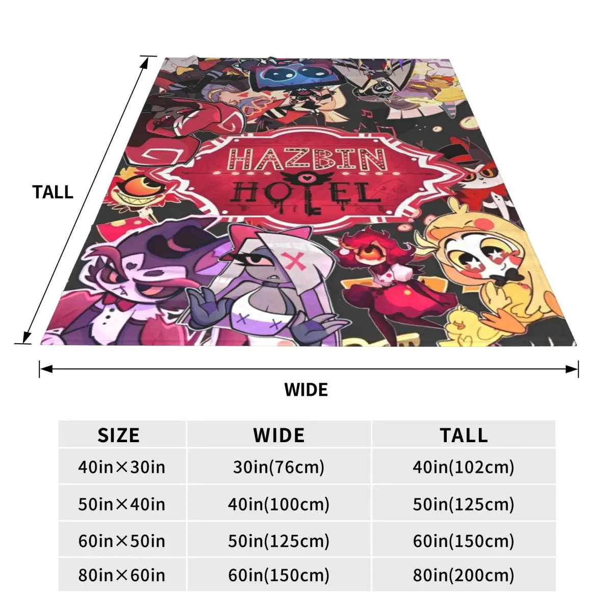 H-HazbinHotels вязаное одеяло фланелевое музыкальное черное комедийное легкое тонкое