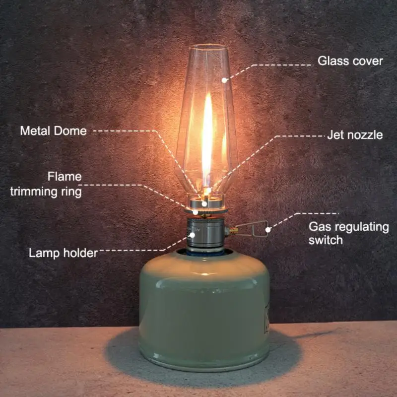 

Portable Ultralight Gas Lamp Candle Type Roman Atmosphere Gas Light Outdoor Camping Tourist Tent For Backpacking Hiking Fishing