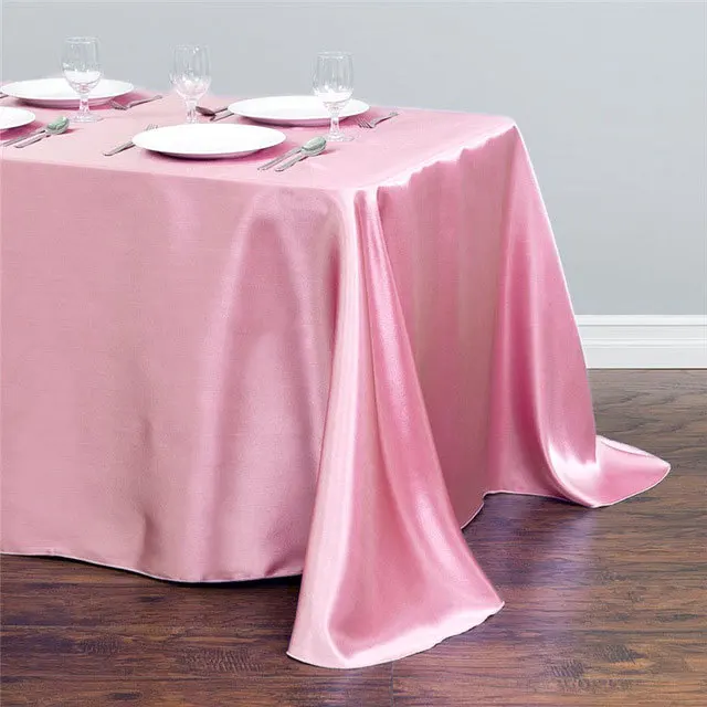 

Прямоугольная розовая скатерть 145x240 см, атласная Скатерть, накладки для стола, свадебное украшение, ткань для покрытия