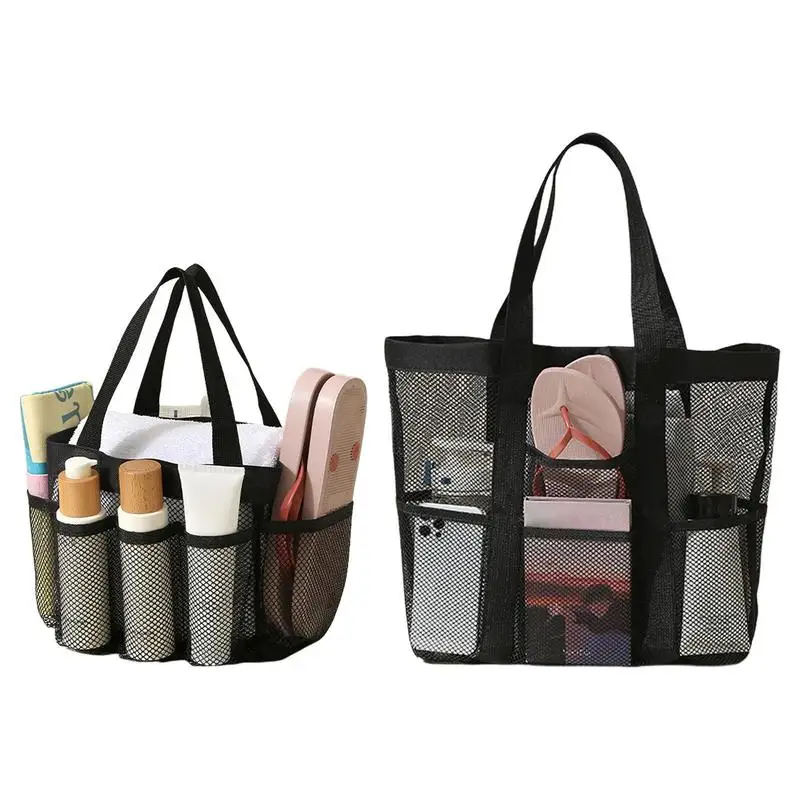 

Shower Bag Portable 9 Pocket Mesh Quick Dry Shower Tote Bag Makeup Comestic Storage Basket Shower Basket Dorm with Compartment