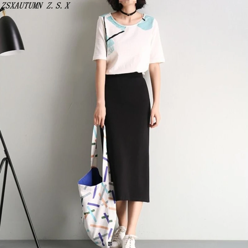 

Korean High Waist Skirt Women Summer New Slim Split Black Hip Wrap Skirt All Match Vintage Casual High Quality Hip Wrap Skirts