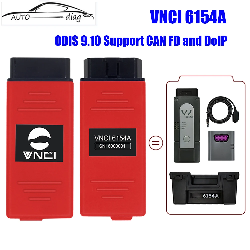 VNCI 6154A ODIS 9.10 Поддержка CAN FD и DoIP оригинальная крышка драйвера SVCI 6154 VAS6154 DOIP все модели и онлайн функции