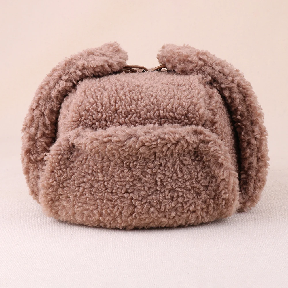 

Зимняя охотничья шапка русская ушанка для мужчин и женщин, однотонная искусственная кашемировая зимняя Лыжная шапка