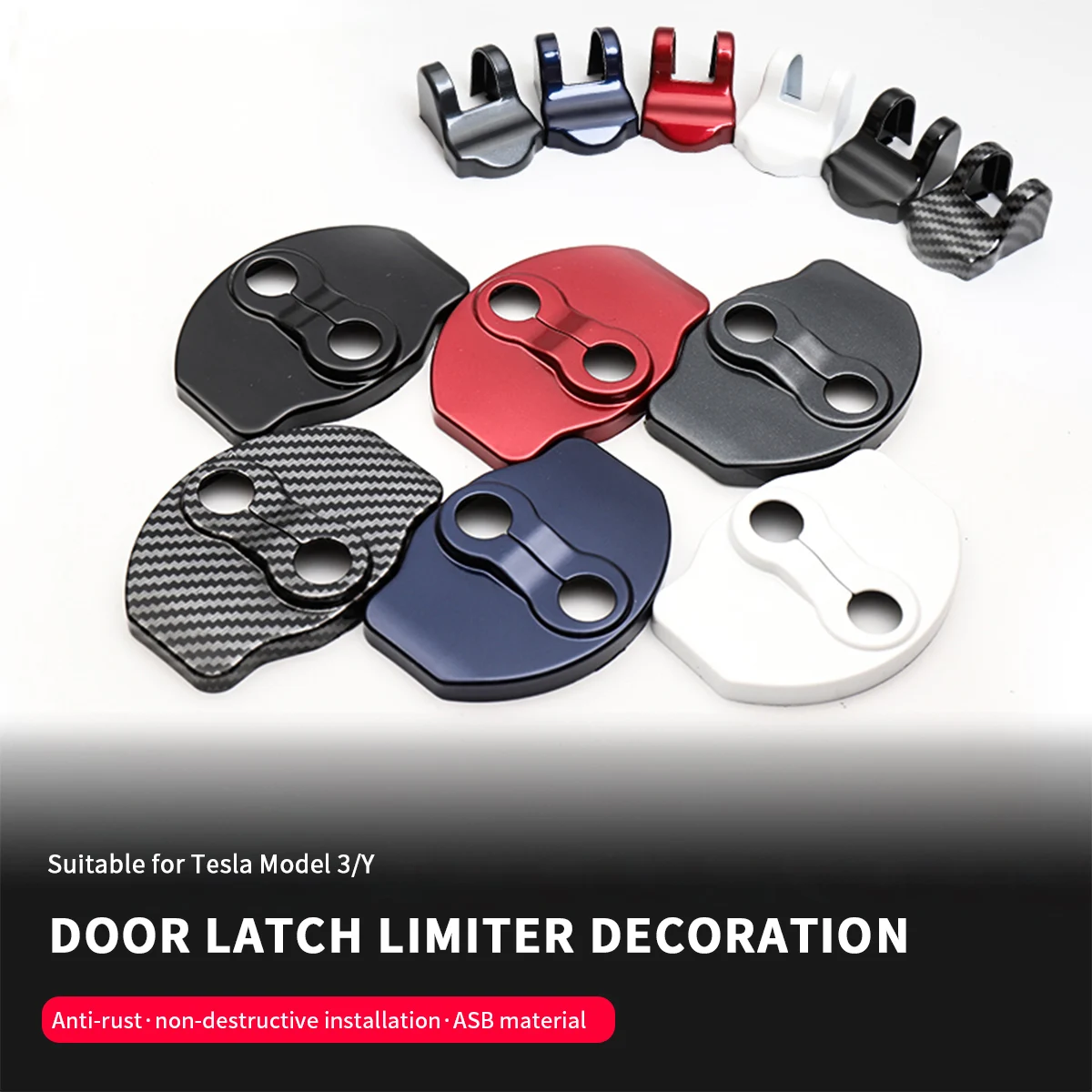 

For Tesla Model 3 Y 2020 2021 Car Door Lock Protector Cover Door Check Arm Protection Covers Accessories 6Pcs/Set