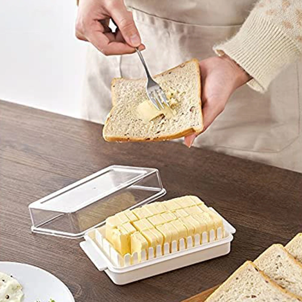 

Butter Box Cheese Storage Box Refrigerator Slice Uniform Design With Transparent Lid Butter Cut Classic Design