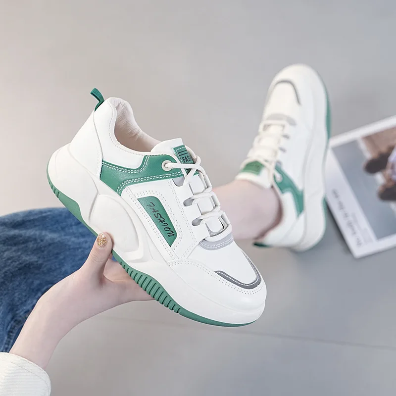 Sneakers Women Platform Shoes Leather Patchwork woman Casual shoes Sport Shoes Ladies Outdoor Running Vulcanized Shoes