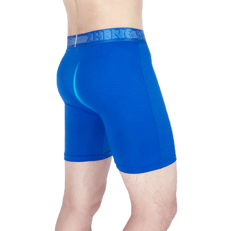 3 Pcs/Lot New Men's High Quality Long Panties Shorts Ice Silk Underwear Breathable Sports Shorts Fitness Boxers