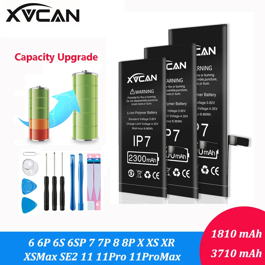 

Аккумулятор XVCAN для iPhone 6 6S 7 8 Plus X Xs SE2 11 Pro Max XR, сменный аккумулятор большой емкости для телефона, оригинал