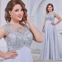 2022 elegant beaded mother of the bride dresses plus size a line chiffon wedding party gowns guest godmother formal wear