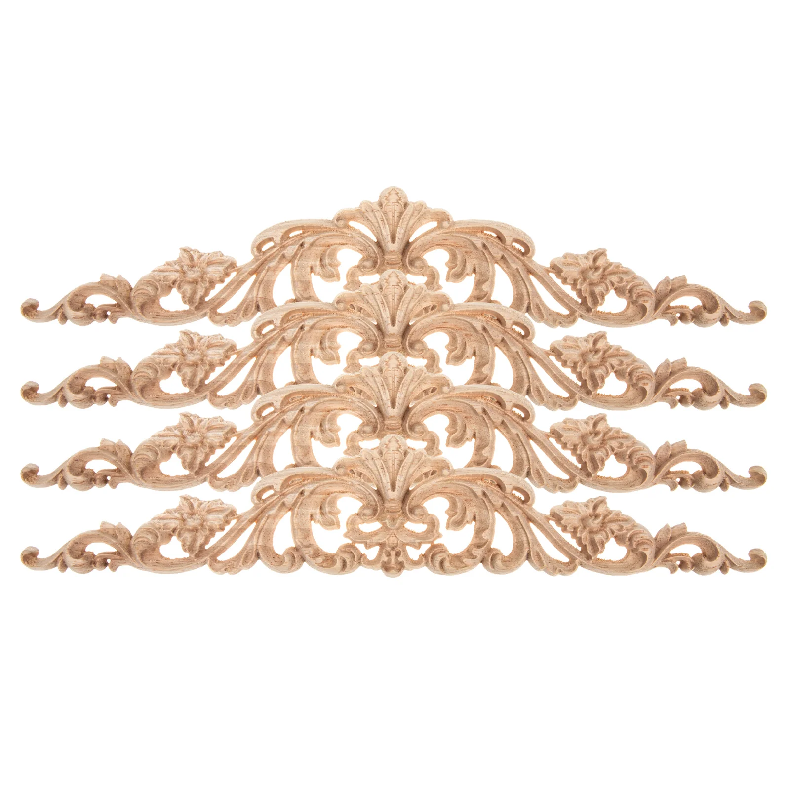 

Wood Appliques Applique Furniture Decal Onlay Wooden Carved Nursery Decor Boys Door Flower Onlays Unpainted Floral Cabinet Rose