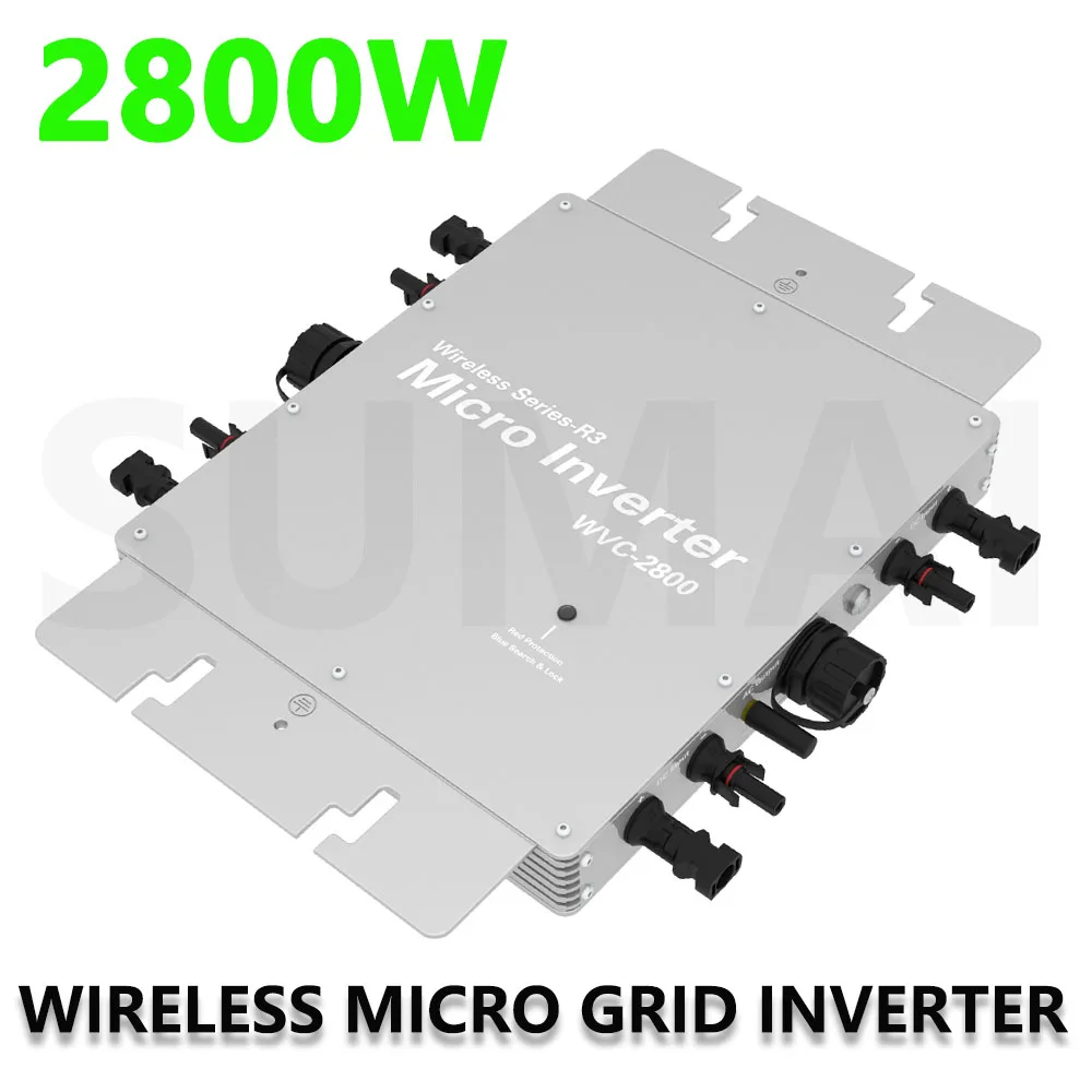 

2800W Wireless Micro Inverter Built in Controller Solar Grid Tie Converter DC22-60V to 120V/230V Auto Switch With Wifi