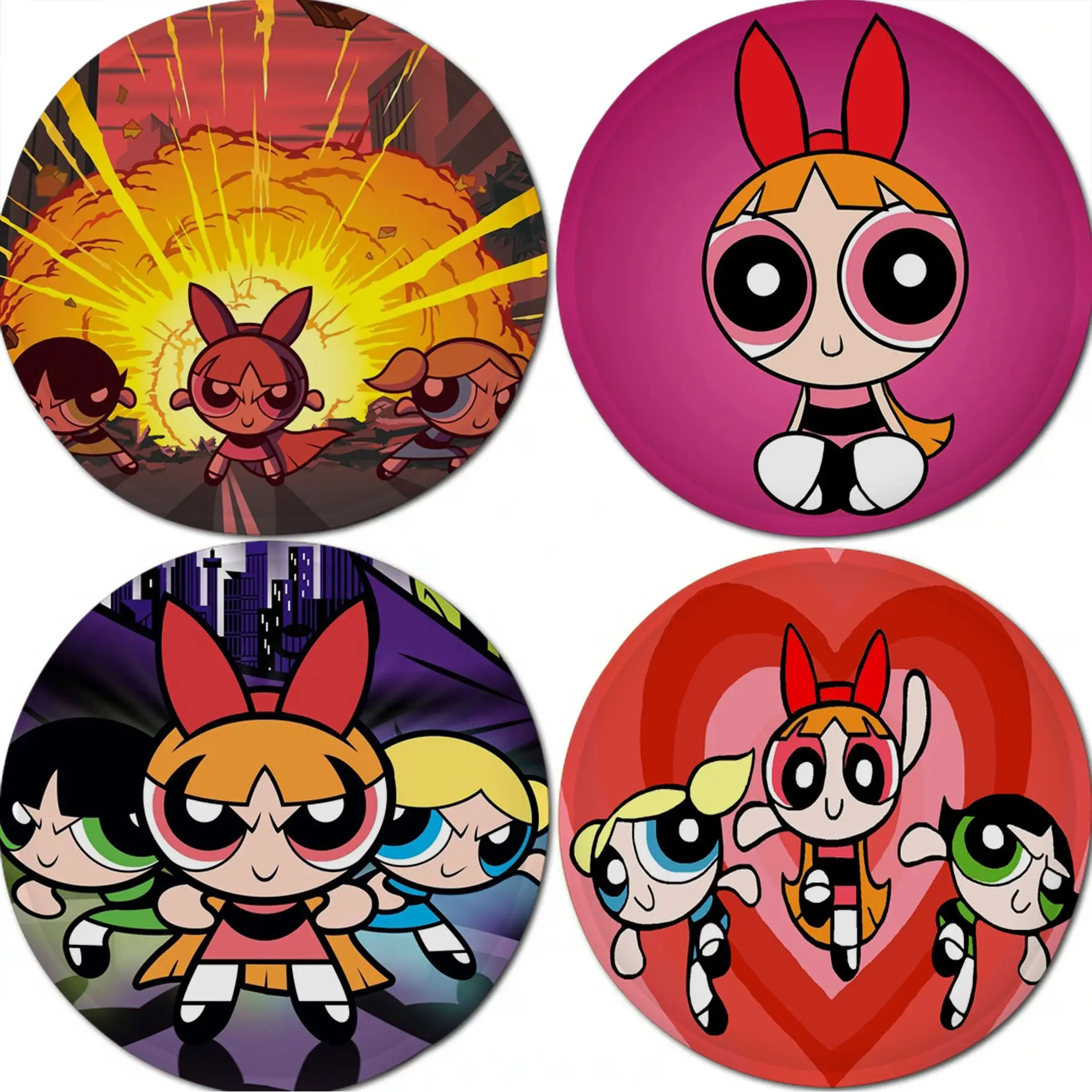 

The P-PowerpuffS G-Girls Cushion Mat European Stool Pad Patio Home Kitchen Office Chair Seat Sofa Seat 40x40cm Chair Mat Pad