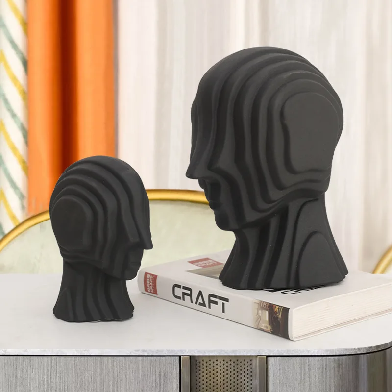 

Европейская абстрактная керамическая фигурка, скульптура, модель, настольные украшения, гальваническая голова лица, статуя, ремесла, украш...