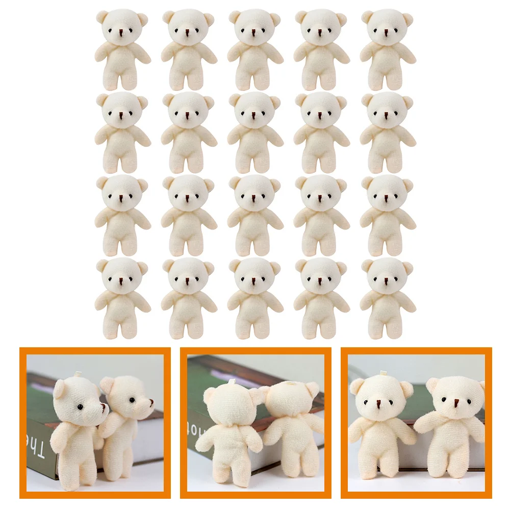 

20 Pcs Keychain Mini Bear Accessories Multifunction Portable Tiny Bears Suspending Pendant Bag Supplies Figurines