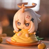 mystery box genshin impact cos paimon food theme blind box toy anime character caja ciega cute kawaii model gift birthday gift
