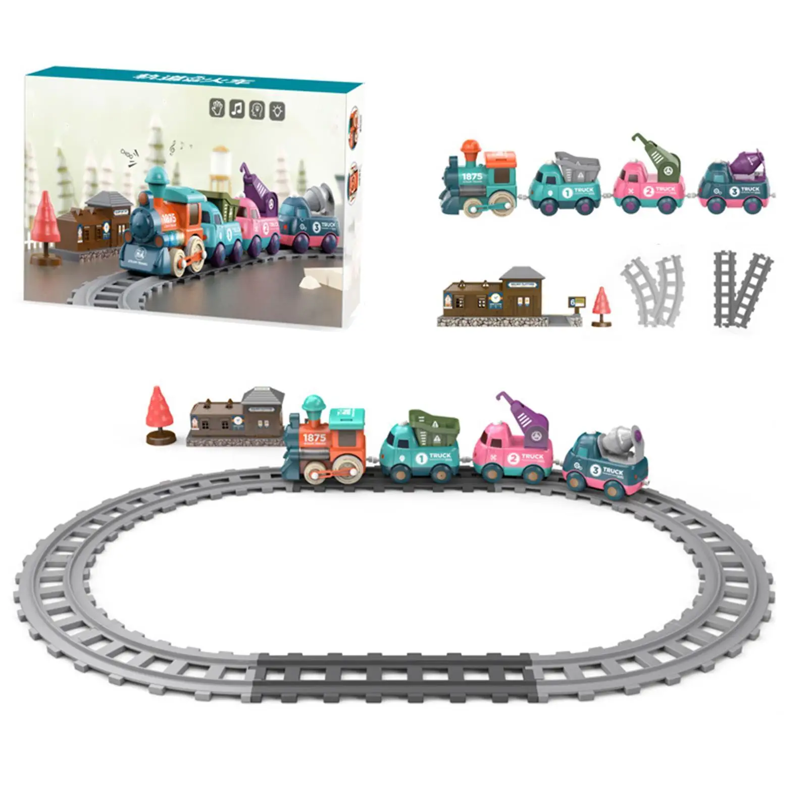 

Building Block Electric Dinosaur Car Assembly Train Race Track Toys Parent Child Game Kids Gifts For Boys Girls Kids Toys