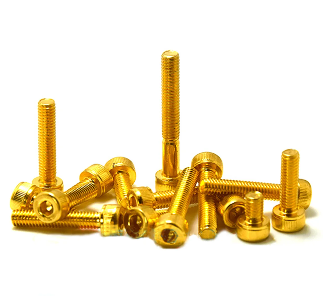 

M2 M2.5 M3 M4 M5 M6 M8 Hexagon Hex Socket Cap Head Screws DIN912 Grade 12.9 Alloy Steel Titanium Plating Gold Allen Bolts