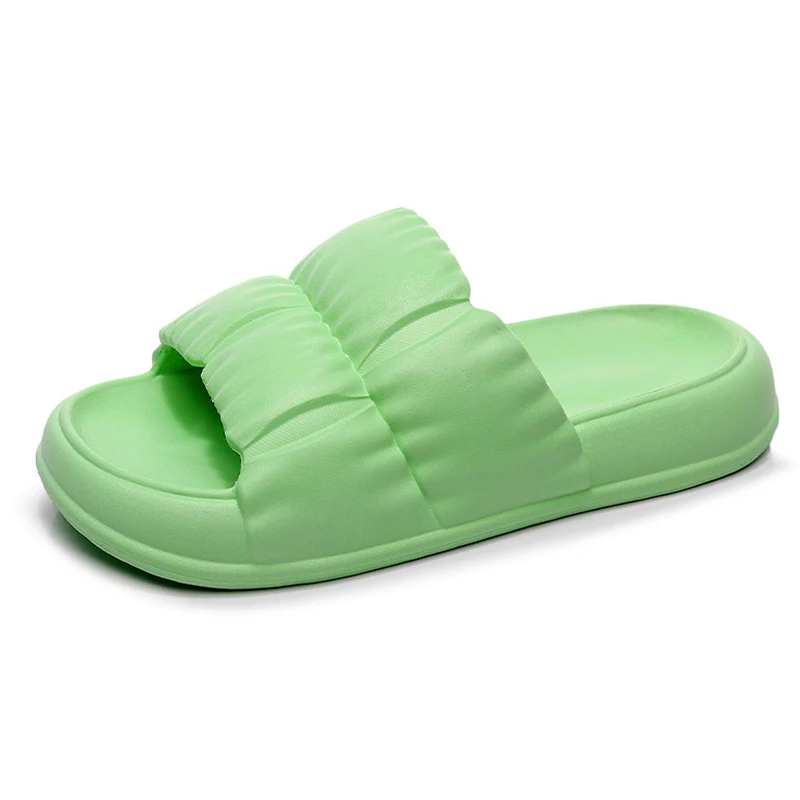 Тапочки женские домашние плиссированные мягкая удобная обувь для улицы дома