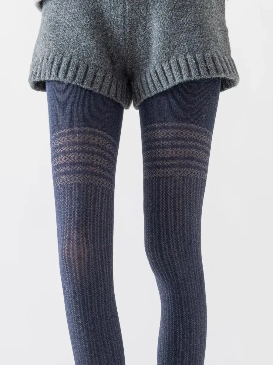 Весенне-осенние женские винтажные вязаные леггинсы в японском стиле Mori Girls