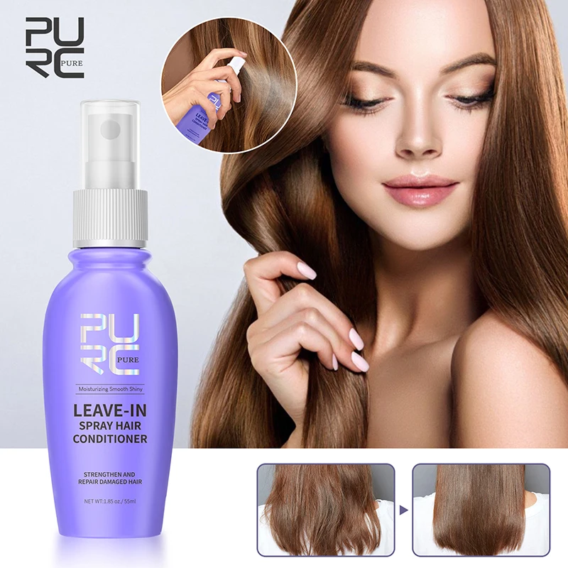 

PURC Coconut Oil Leave-In Spray Conditioner Hair Treatment Sprays Straightening Shiny Smooth Repair Dry Frizz Hair Care 55ml