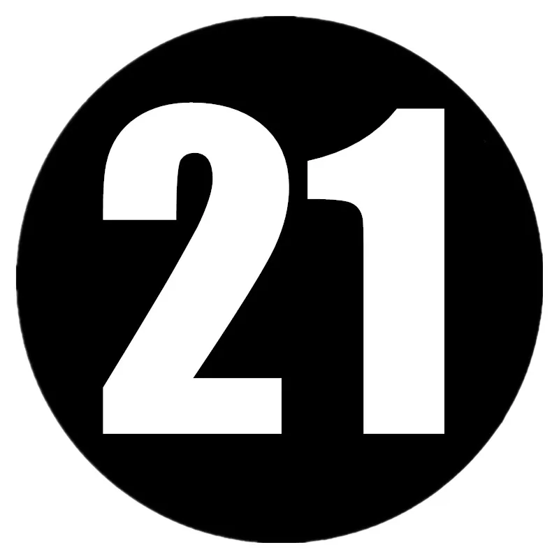 

CS-10263# Racing Number 21 Cool Vinyl Decal Car Sticker Waterproof Multiple Sizes No Background