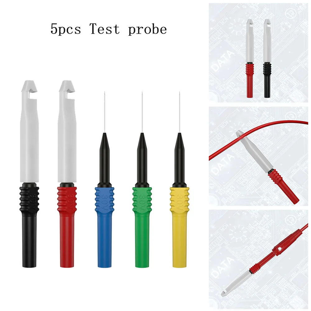 

5PCS Hantek Multimeter Probe Test Needle Back Pin Banana Plug Diagnostic Tester Handheld Oscilloscope For Automotive Electrician