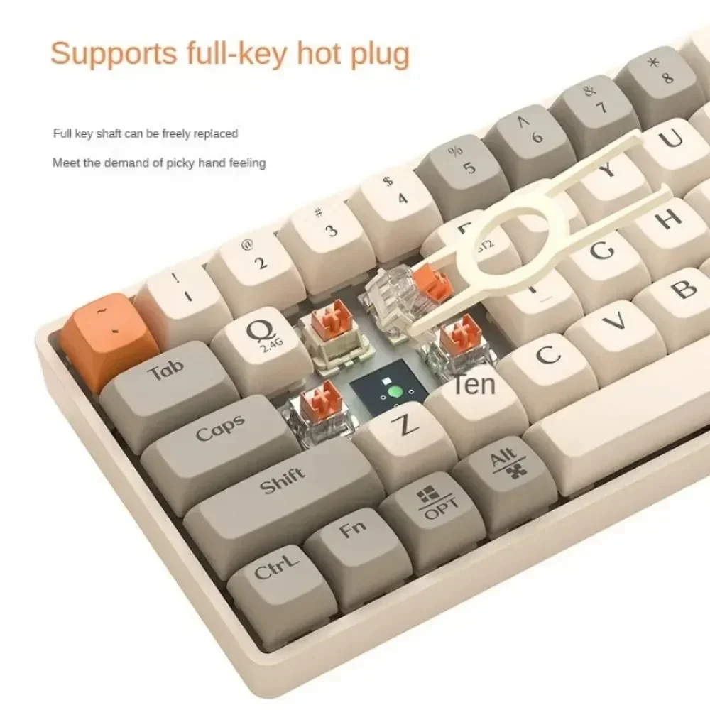 LANGTU GK65 Беспроводная механическая клавиатура 2 4 г Компьютерный ноутбук Bluetooth