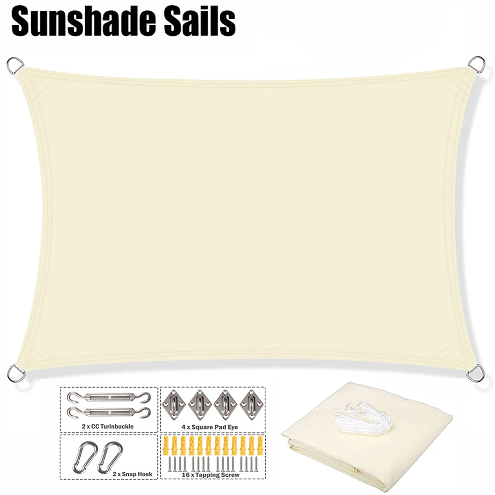 Shade Sail, Waterproof Garden Shelter 95% UV Blocking Sun Pr