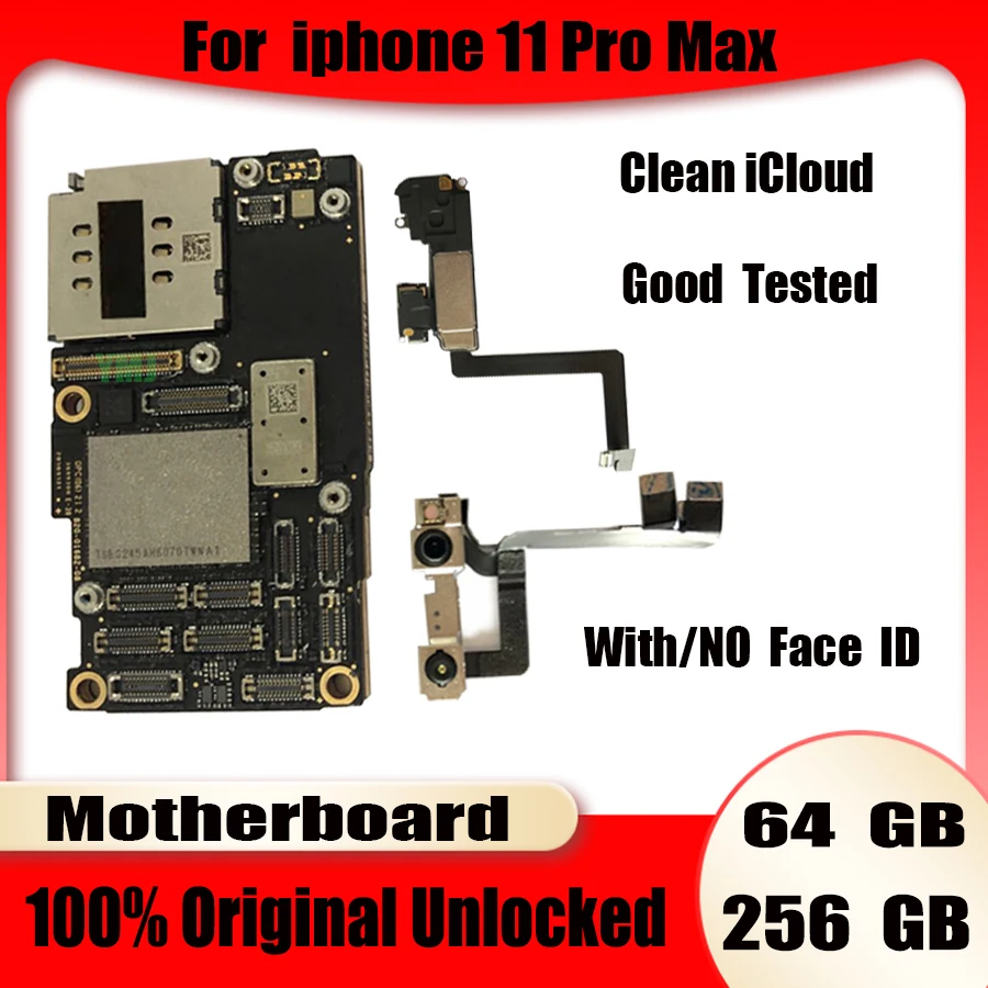 

Бесплатный iCloud для iPhone 11 pro max 6,5 "материнская плата 64 Гб 256 ГБ, 100% Оригинальный разблокированный с/без Face ID логическая плата полностью протест...