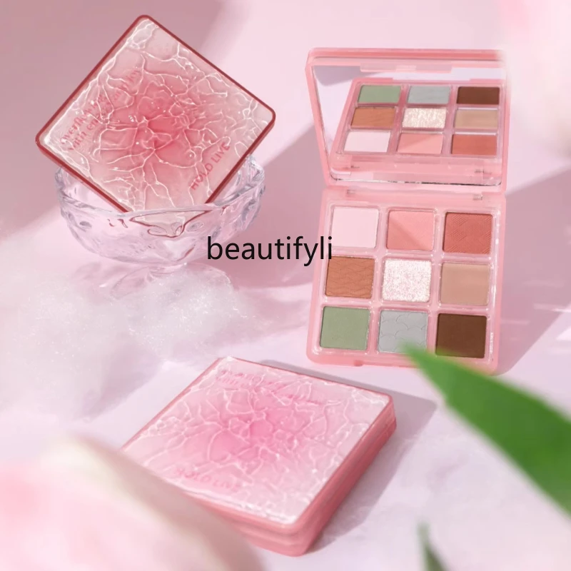 Розовые волнистые тени для век в форме трещин с бусинами матовые синие зеленые