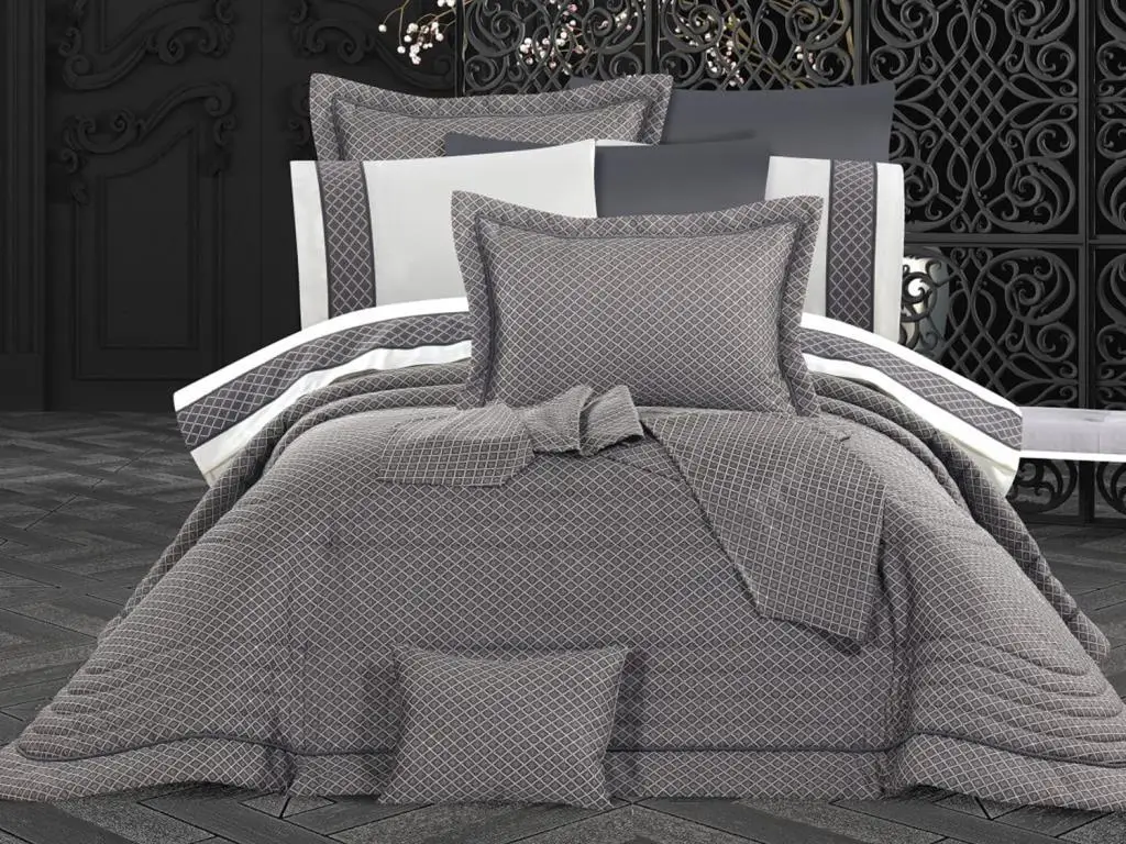 

Hurrem 11 Piece Fiber Filled Luxury Dowry Set Navy Blue