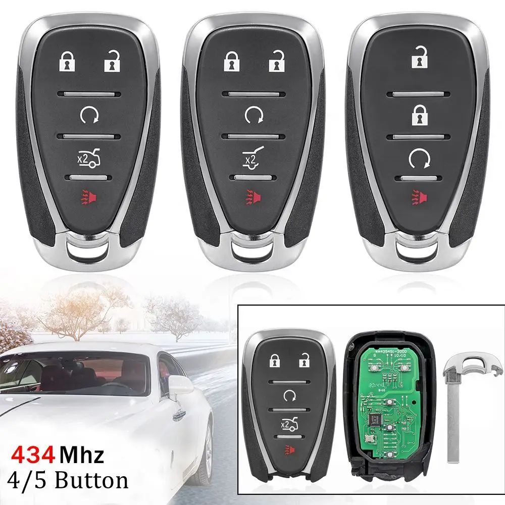 

Easy to Use 433MHz 4 Button Durable 5 Button Keyless Remote Key fob Remote Car Key