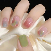 multi color smudged light luxury waterproof high quality manicure false nails wearable nail with wearing tool