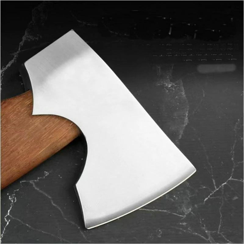 Тактический топор для кемпинга TRSKT походный с деревянной ручкой и кожаным