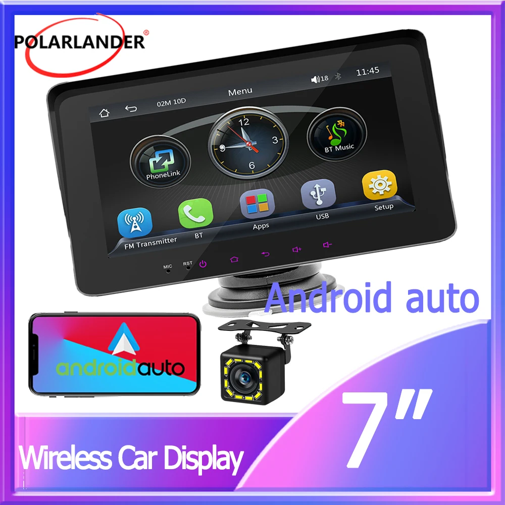 

Автомобильный мультимедийный mp5-плеер, беспроводной Carplay Android Auto Airplay, 7-дюймовый стереоприемник, портативный монитор с сенсорным экраном Bluetooth
