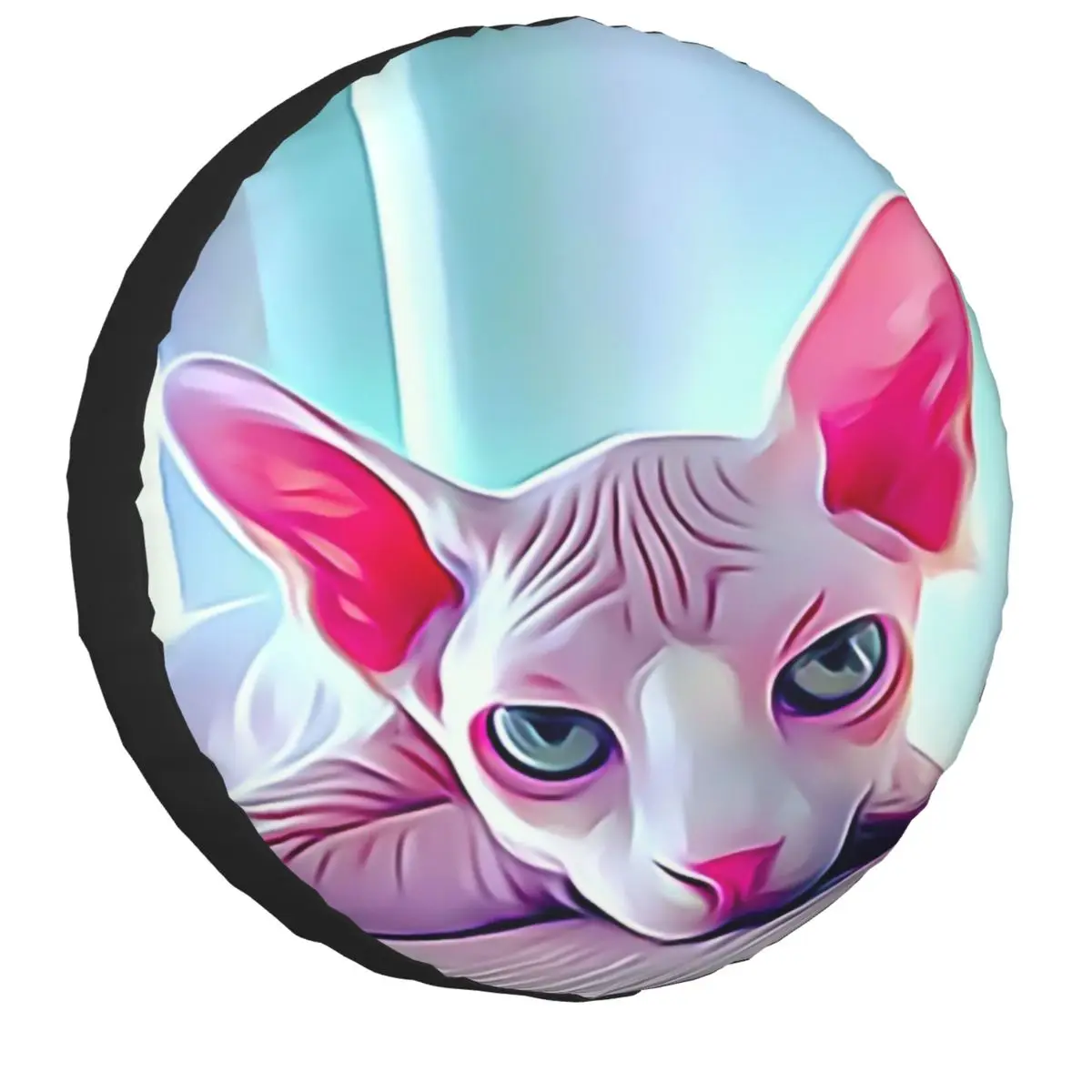 

Funny Meme Sphynx Cat Spare Wheel Tire Cover Universal Kitten Owner For Jeep RV SUV Trailer Vehicle Accessories 14" 15" 16" 17"
