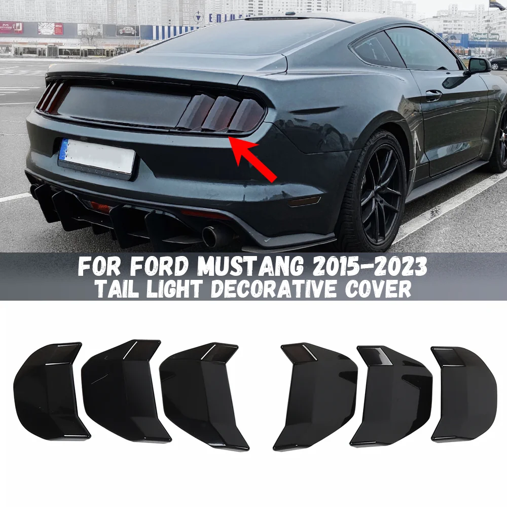 

6 шт. декоративная наклейка на задний фонарь автомобиля для Ford Mustang 2015 2016 2017 2018 2019 2020 2021 2022 2023 крышка заднего фонаря