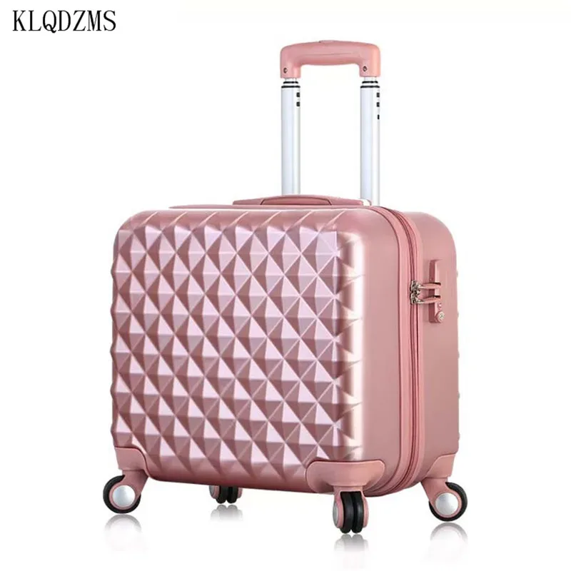 KLQDZMS Premium Ultra-light Small Luggage Retro Business Travel Cabin Suitcases Mute Universal Wheel Trolley Case Female