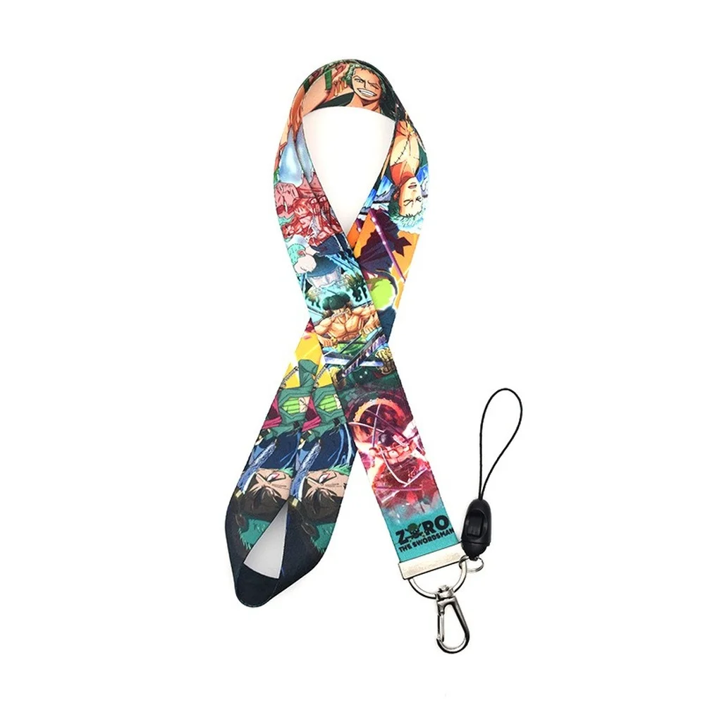 roronoa zoro keychain one piece anime trinkets accessories phone charm work id card bag backpacks lanyard women jewelry men gift free global shipping