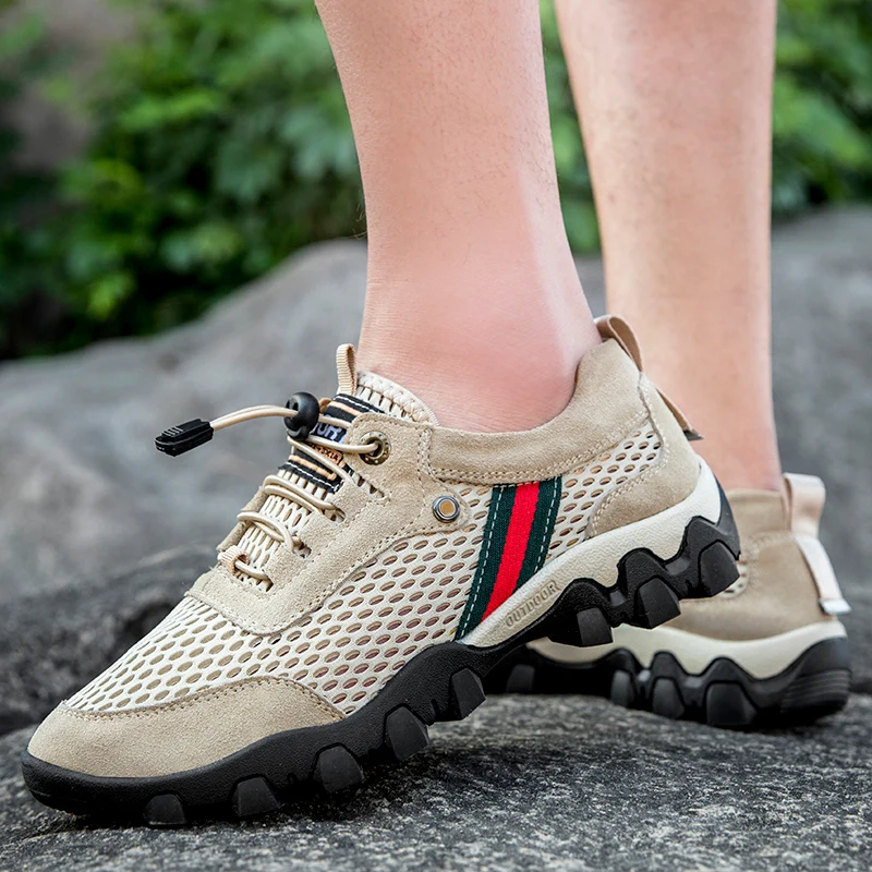 HikeUp новые мужские походные туфли высокого качества повседневные треккинговые