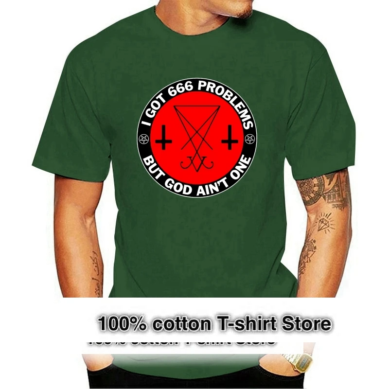 

Mens 666 Problems Lucifer Sigil Tee Shirt For Men