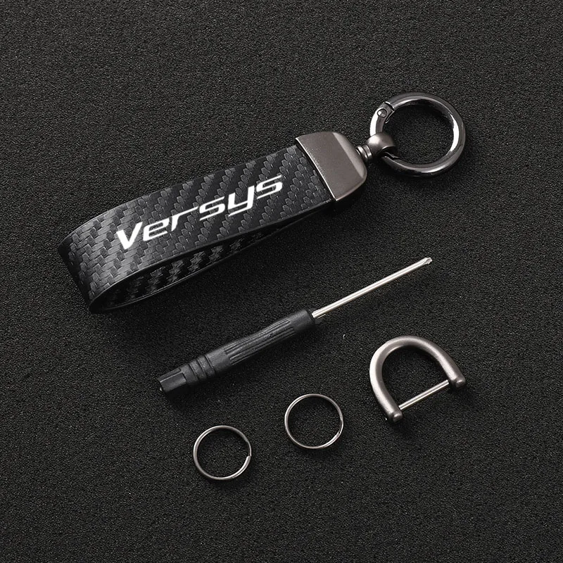 

High-Grade Leather Motorcycle keychain Horseshoe Buckle Jewelry for For Kawasaki Versys 650 1000 X300 2019 2020 2021 accessories