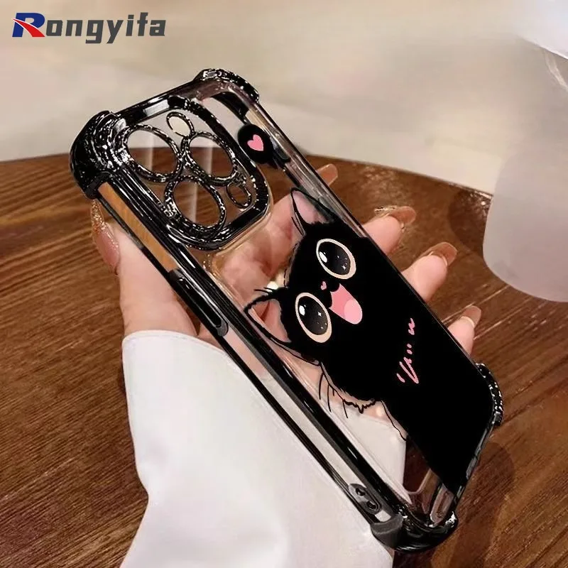 Для Vivo Y21 Y21s Y21a Y21T Y21E Y33s Y33T Y32 Y19 Y03 Y36T Y28s Y17s Y28 Y56 Y16 Чехол для телефона Черный кот с