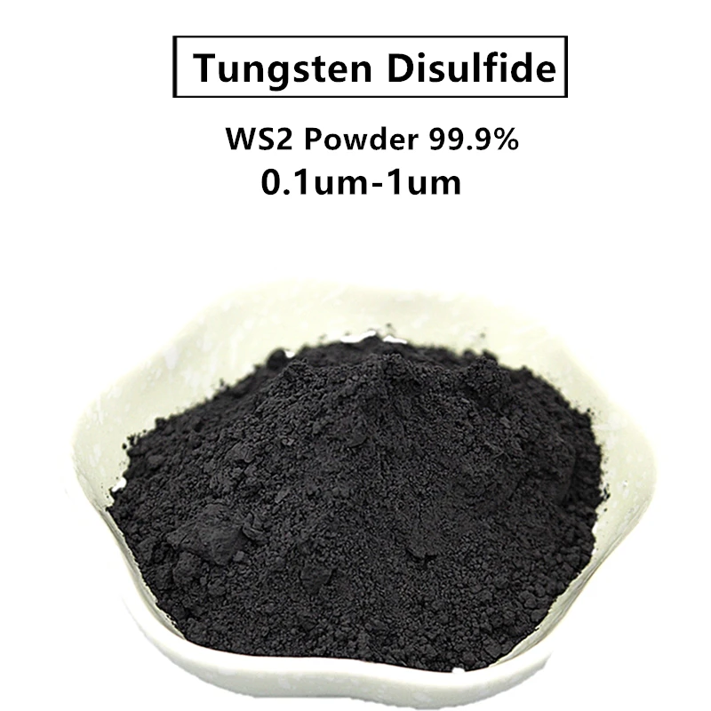 

WS2 Powder 99.9% High Purity 3N Tungsten Disulfide About 0.1/1 Micro Meter Wear Resistance Ultrafine Powder 100g-1000g