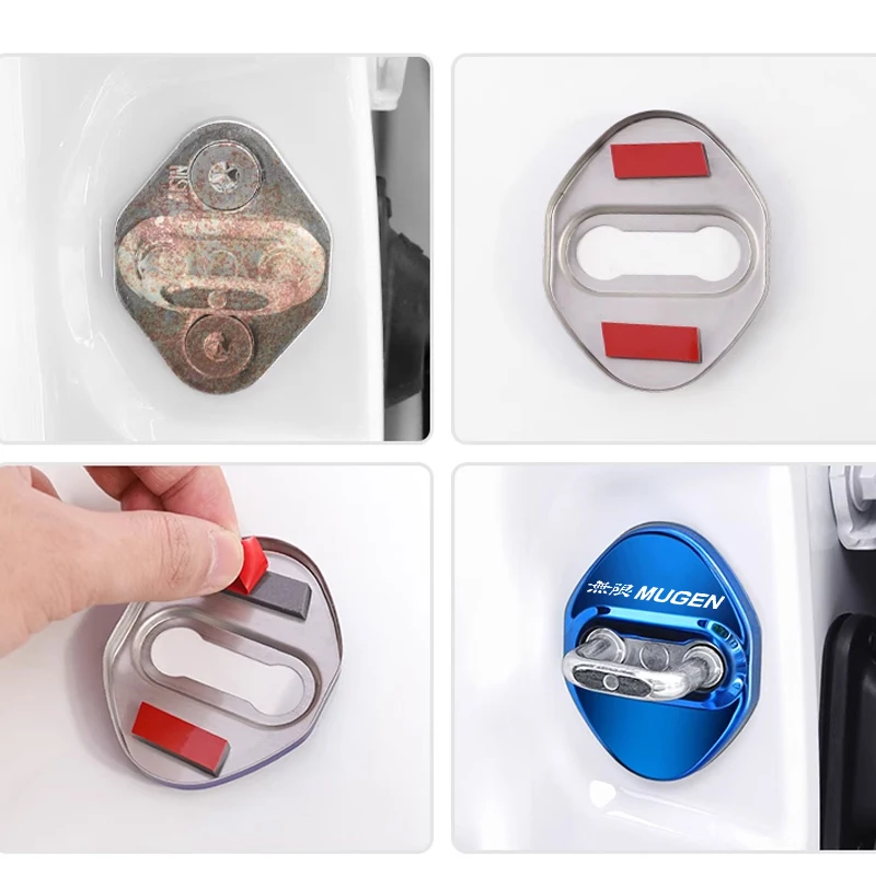 4 шт. автомобильный Стайлинг для значков Honda MUGEN чехлы дверных замков из