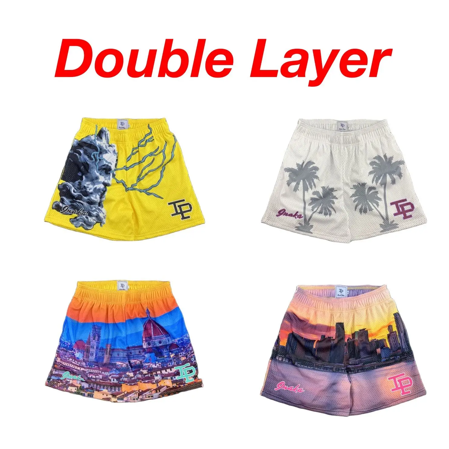 

Inaka Double Mesh Shorts Animal Print Men Women Classic GYM Mesh Shorts Inaka Power Shorts Animal Print With Liner
