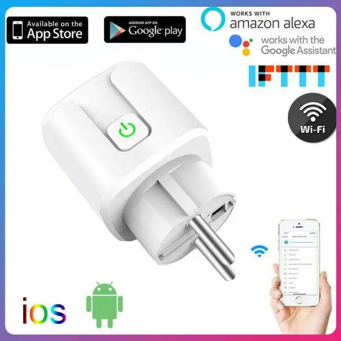 

20A EU Plug WIFI Bluetooth Wireless Remote Socket Smart Timer Plugs Voice Control EU Home Electrical Equipment Smart Sockets