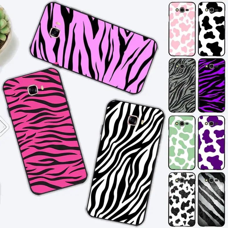 

Milk Cow Zebra Stripe Phone Case for Samsung J 2 3 4 5 6 7 8 prime plus 2018 2017 2016 core